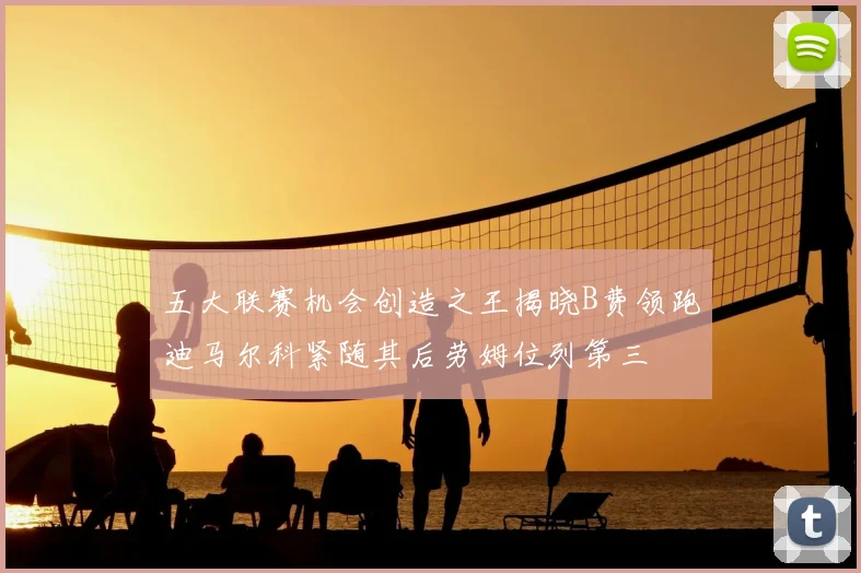 五大联赛机会创造之王揭晓B费领跑迪马尔科紧随其后劳姆位列第三